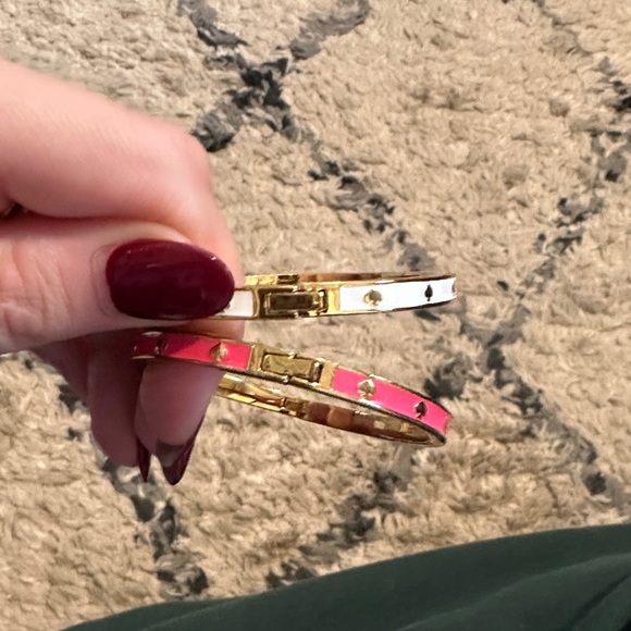 Kate Spade Elegant Pink and White Bangle Lot - Picture 7 of 7